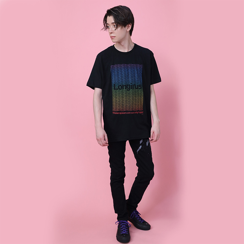 RADIO EVA 466 Longinus Art T-Shirt/BLACK×RAINBOW BLACK×RAINBOW M