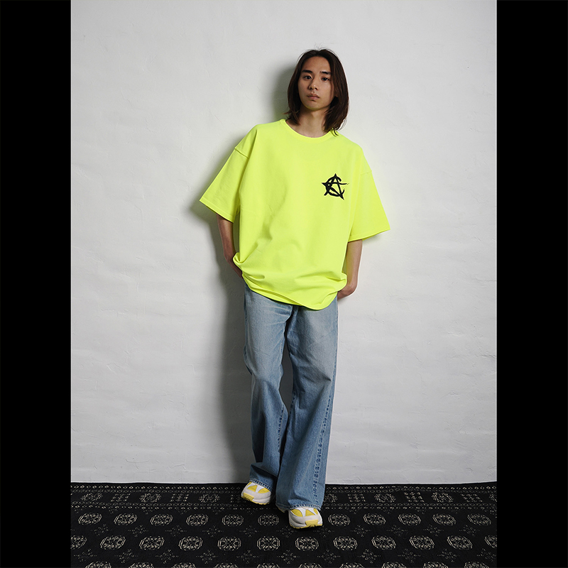 RADIO EVA A296 CIRCLE EVA Knit T-Shirt/YELLOW YELLOW L