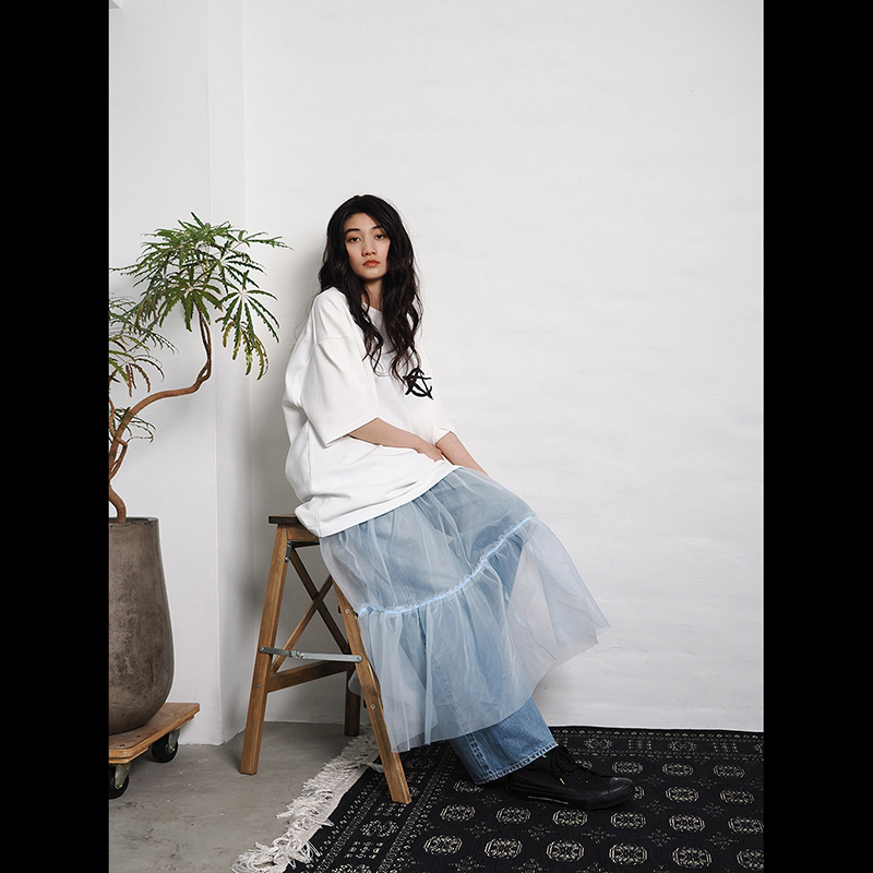 RADIO EVA A296 CIRCLE EVA Knit T-Shirt/YELLOW YELLOW L