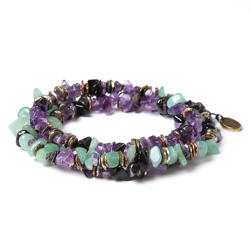 RADIO EVA 312 Pebble & Metal Chip's Beads Cord (VIVIFY)/パープル(初号機)