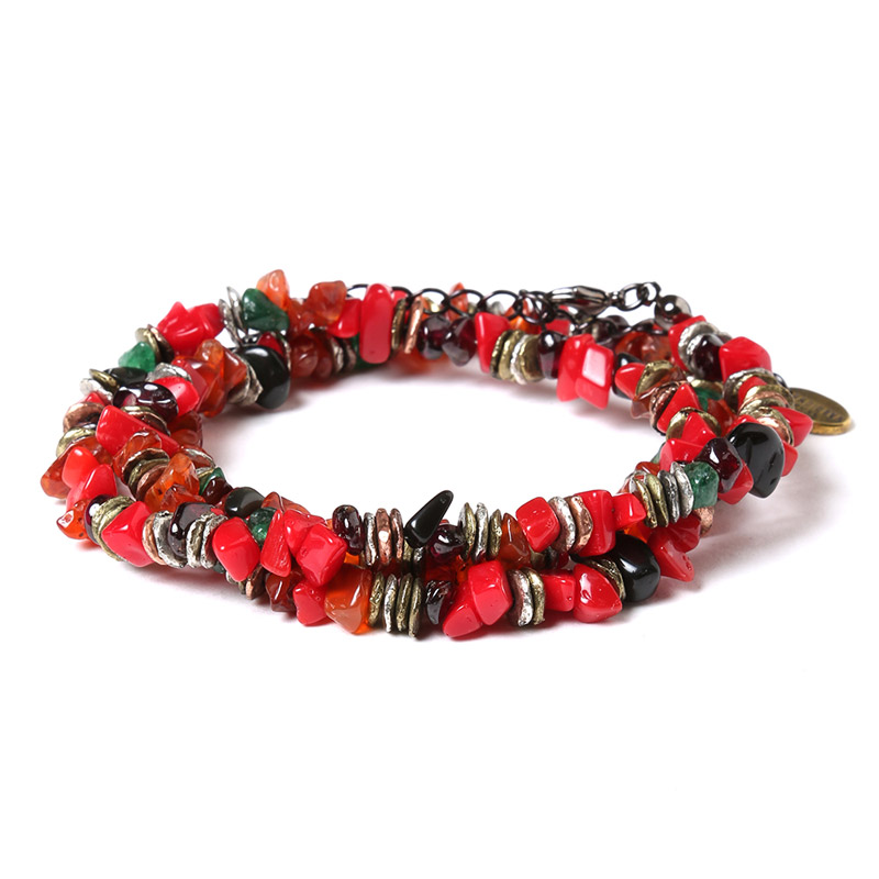 RADIO EVA 312 Pebble & Metal Chip's Beads Cord (VIVIFY)/レッド(アスカ)