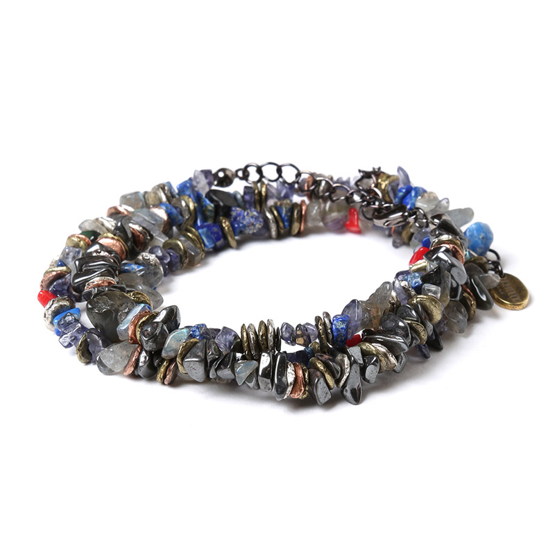 RADIO EVA 312 Pebble & Metal Chip's Beads Cord (VIVIFY)/ネイビー(カヲル)