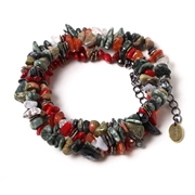 RADIO EVA 312 Pebble & Metal Chip's Beads Cord (VIVIFY)/グリーン×レッド(新2号機α)