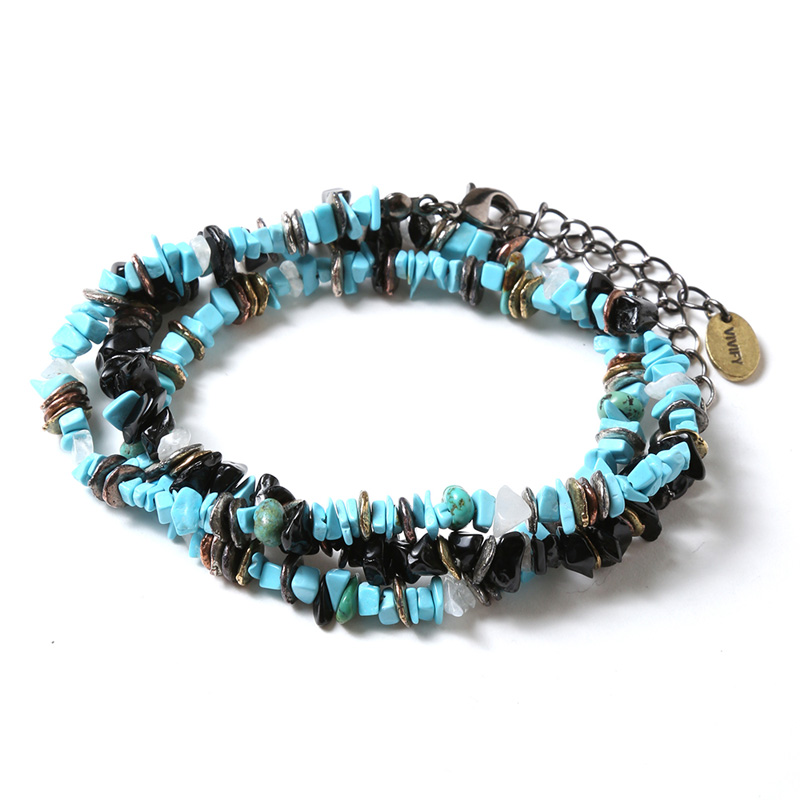 RADIO EVA 312 Pebble & Metal Chip's Beads Cord (VIVIFY)/ターコイズブルー(アヤナミレイ(仮称)