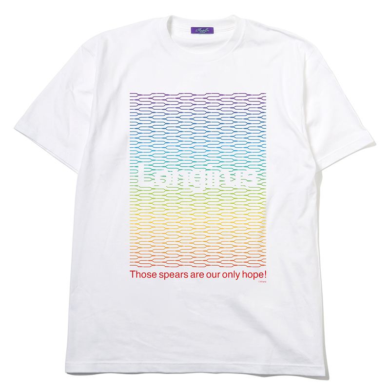 RADIO EVA 466 Longinus Art T-Shirt/WHITE×RAINBOW