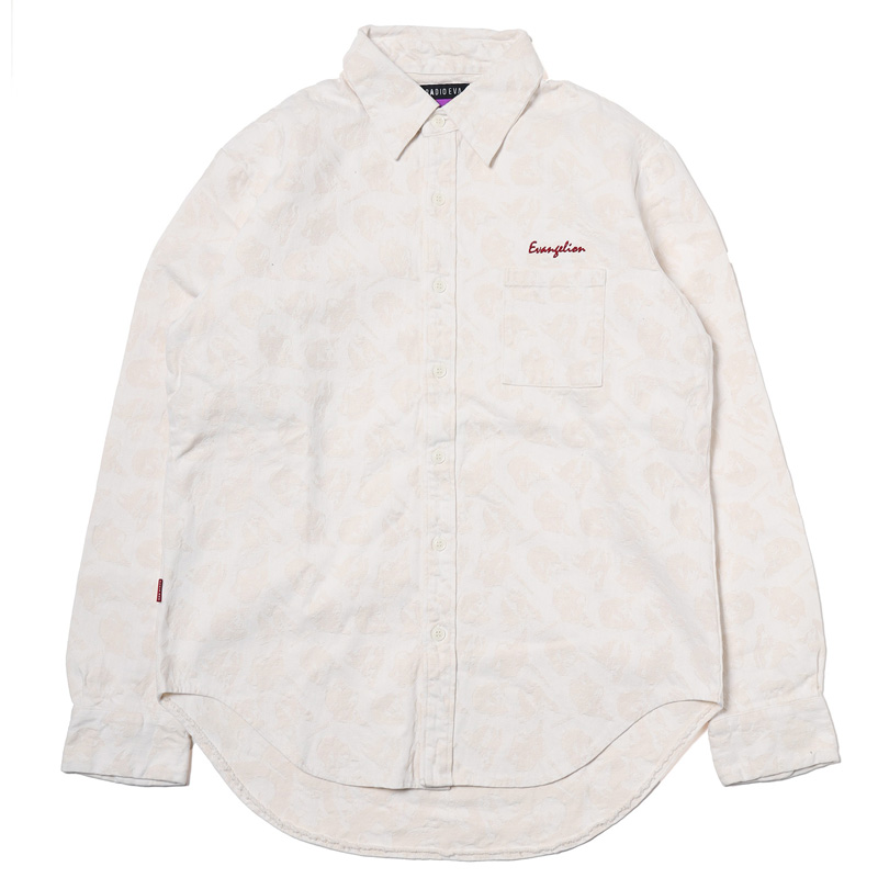RADIO EVA A272 EVANGELION MONOGRAM JACQUARD DENIM SHIRT WHITE