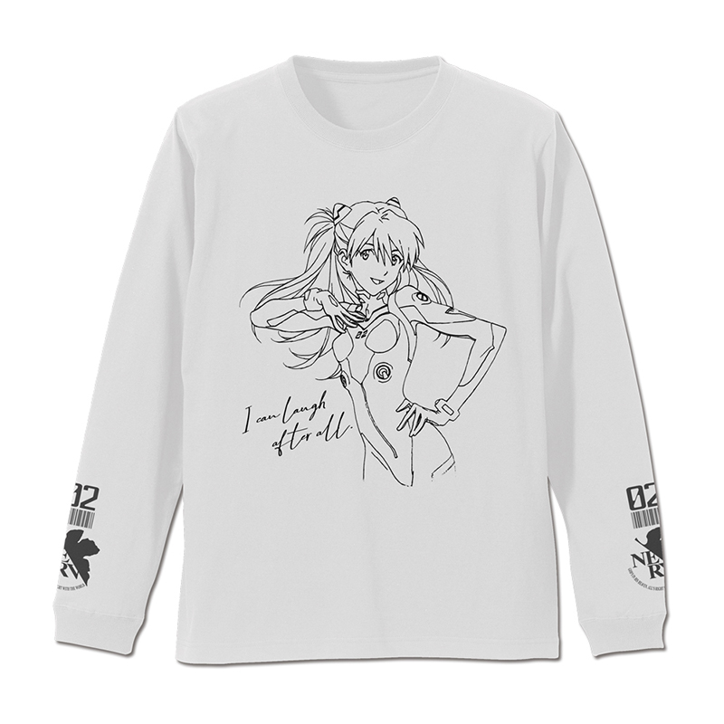 エヴァンゲリオン 式波・アスカ・ラングレー 袖リブロングスリーブ Tシャツ/WHITE(COSPA)