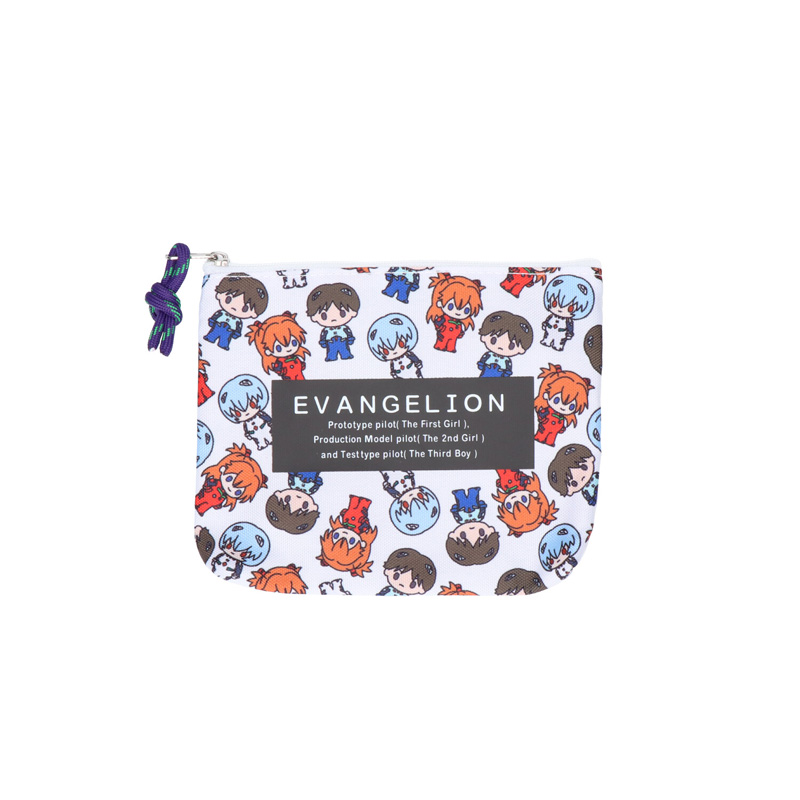 EVANGELIONキャラククターバッグ/ポーチパイロット柄/白(高山)