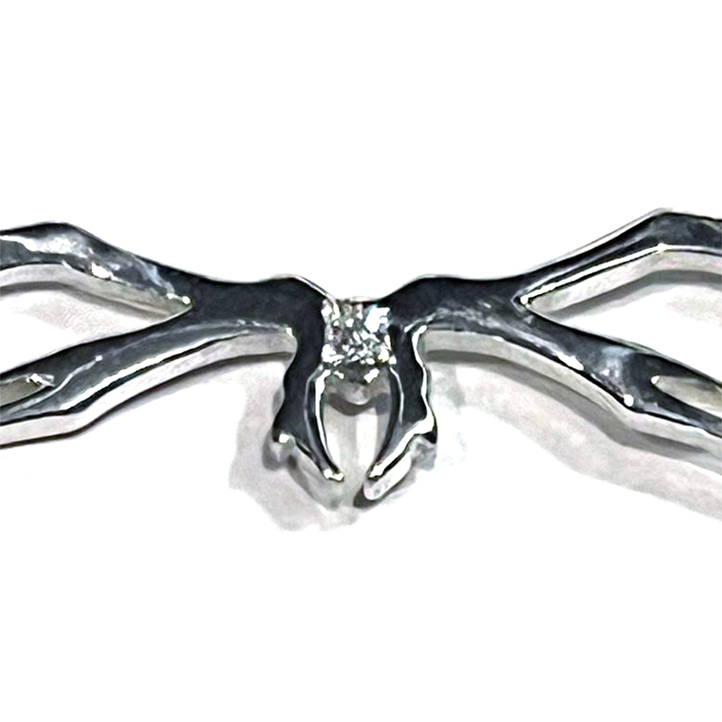 【EVANGELION:95】0026 Neckless(ダイヤ入り)/SILVER/トップ8cmチェーン40~45cm