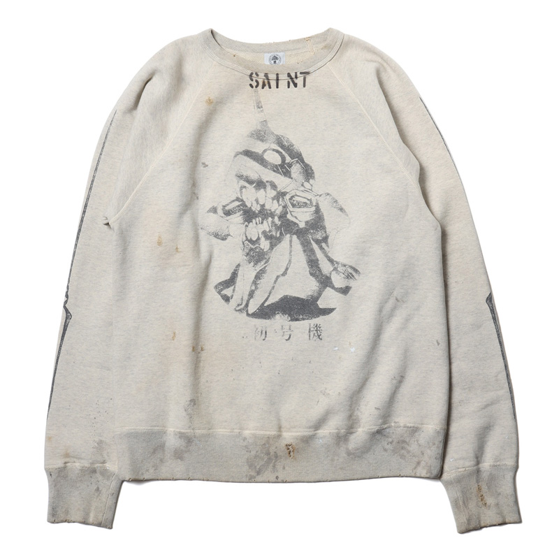 RADIO EVA 809 EVA-01 RAGLAN SWEAT SHIRT by (C)SAINT Mxxxxxx/GRAY(M　GRAY):  ファッション | EVANGELION STORE オンライン