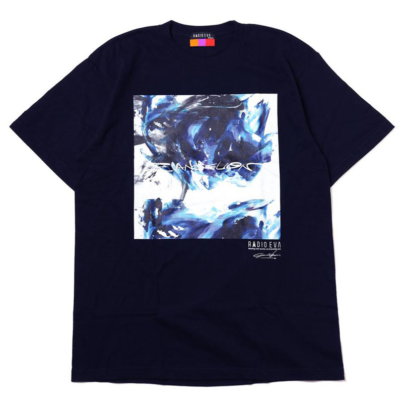 RADIO EVA A067 EVANGELION Painting T-Shirt by Cigarette-burns/NAVY(Mark.06)