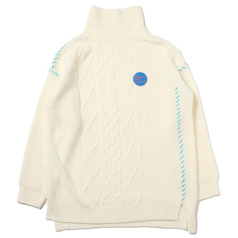 RADIO EVA A028 EVANGELION Hand Stitch Turtleneck Knit/WHITE