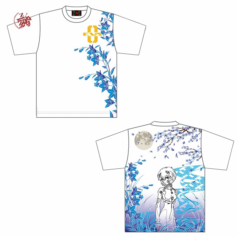 EVA×錦 しだれ桜と綾波柄Tシャツ/白/M(M　白): ファッション | EVANGELION STORE オンライン