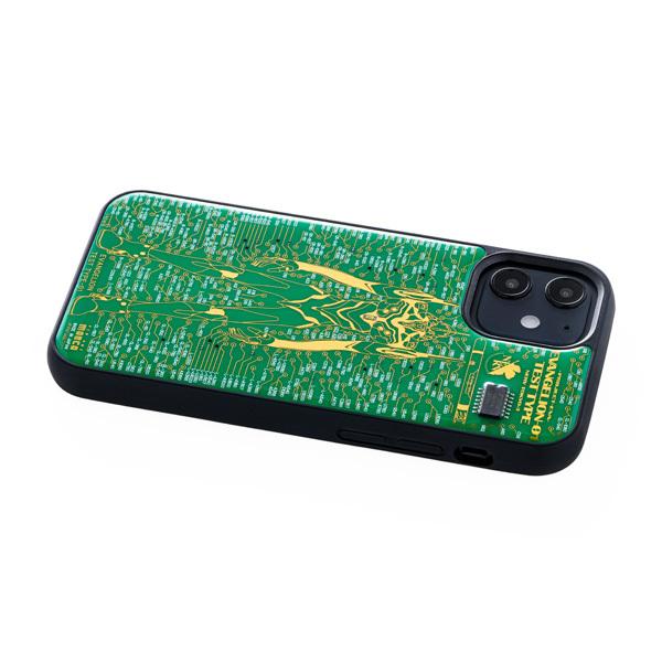 FLASH EVA01 基板アートiPhone 12 mini ケース/緑（電子技販）