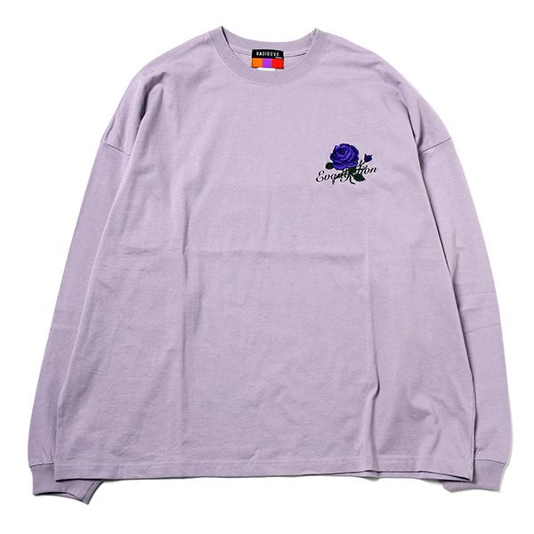 RADIO EVA 898 EVANGELION Flower Embroidery Cutsew/PURPLE(EVA-01)