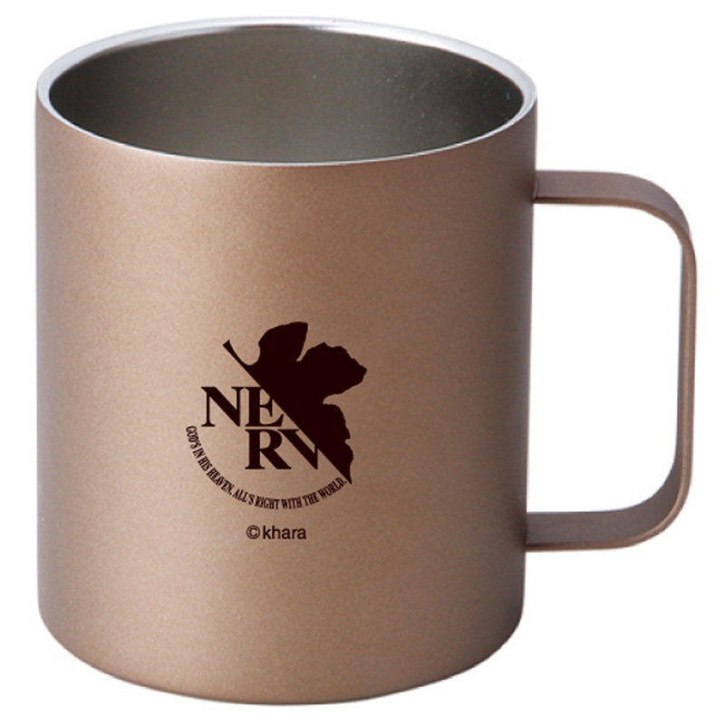 EVA&LOGOS 真空2重構造ステンレスBIGマグカップ/NERV/マットブラウン