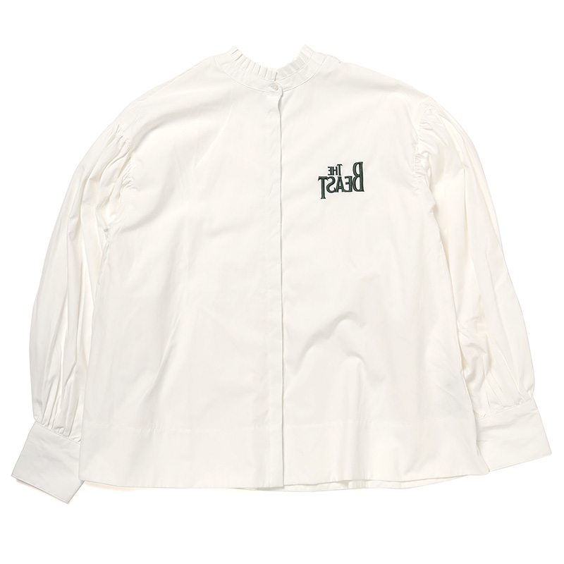 【FLOWER by RADIO EVA 063】THE BEAST Embroidery Poplin 2way Shirt/WHITE