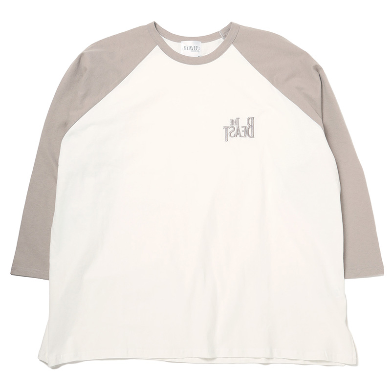 【FLOWER by RADIO EVA 064】THE BEAST Embroidery Raglan Cutsew/BEIGE