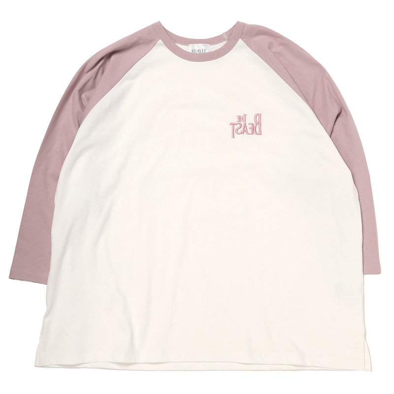 FLOWER by RADIO EVA 064】THE BEAST Embroidery Raglan Cutsew 