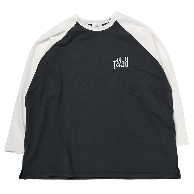 FLOWER by RADIO EVA 064】THE BEAST Embroidery Raglan Cutsew/BEIGE