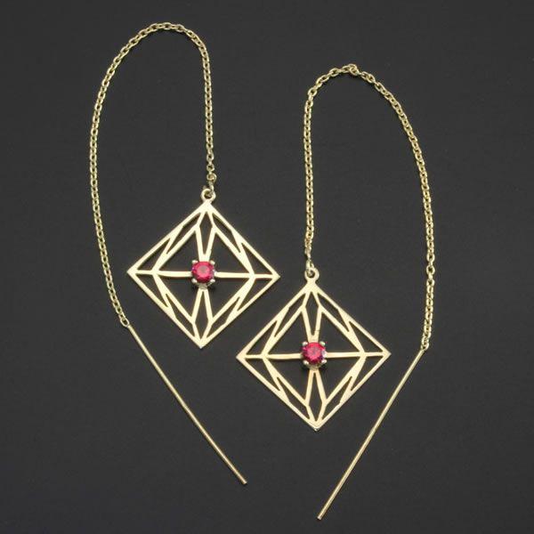 【受注生産品】EVA×花唐草 collaboration SILVER 第6の使徒ピアス(ペア) K18coat