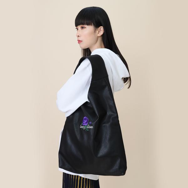 【FLOWER by RADIO EVA 030】EVA-01 Flower Embroidery Tote Bag/BLACK