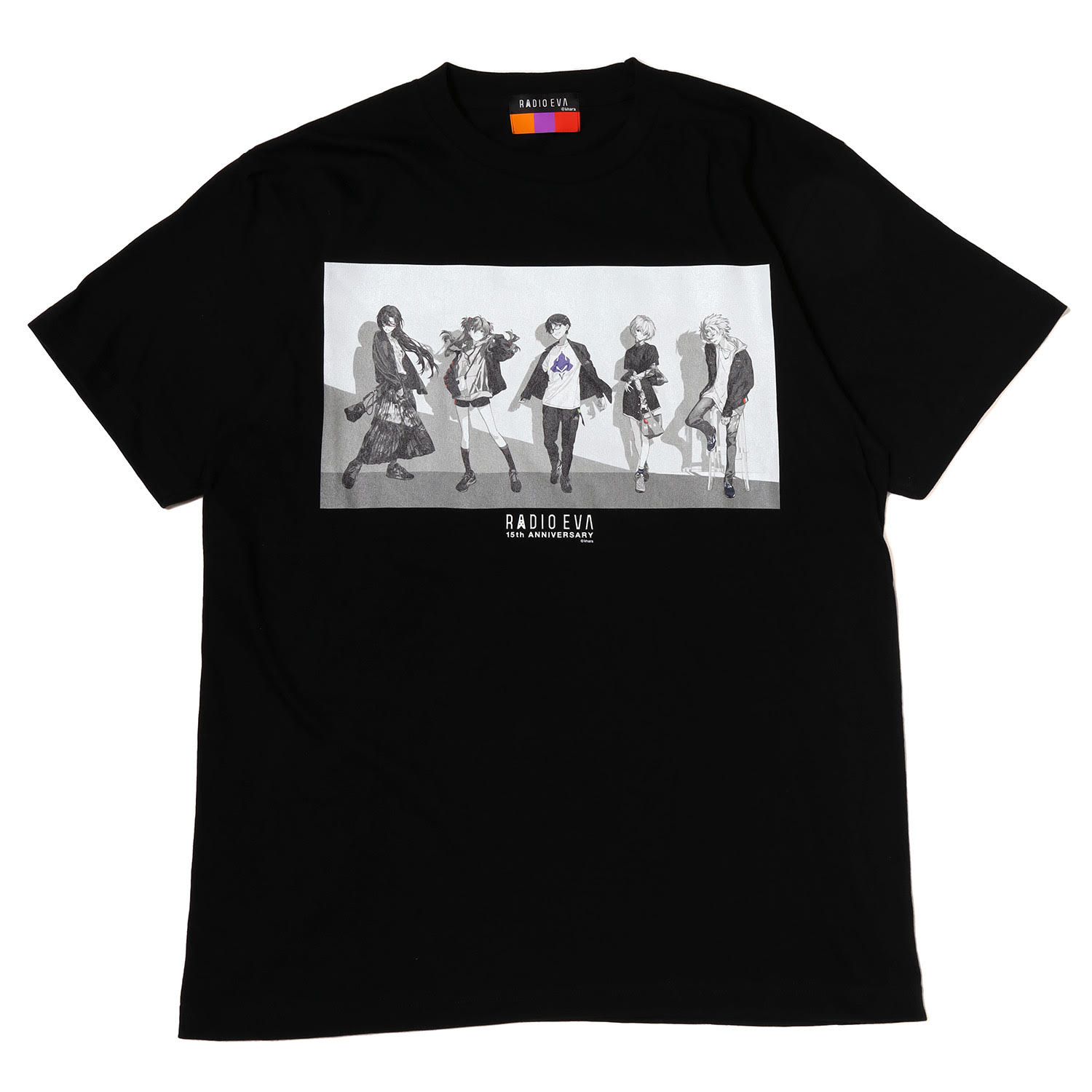 RADIO EVA Illustration T-Shirt δ(Mai Yoneyama)/BLACK(MONO)