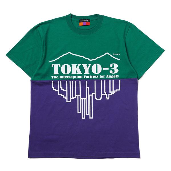 RADIO EVA A026 TOKYO-3 2Tone T-Shirt β/BLACK×WHITE