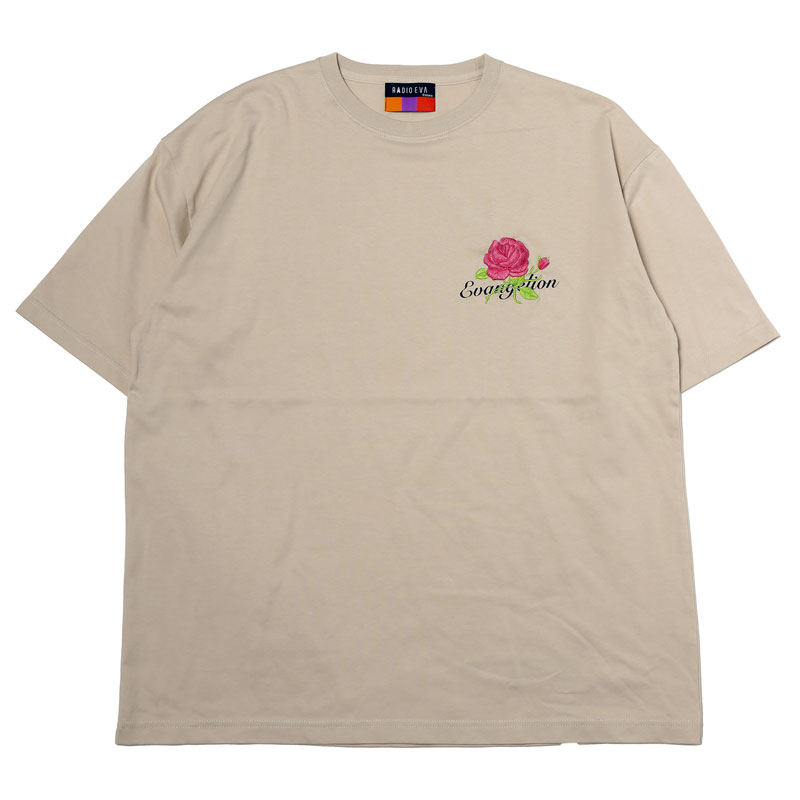 RADIO EVA A224 EVA-01 Flower Embroidery T-Shirt β/BEIGE×PINK