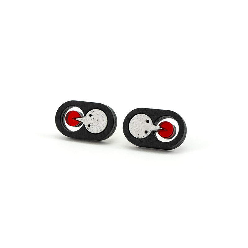 【RADIO EVA"THE 30"】C025 SAKIEL STUDS by MYSTIC FORMS/Black-Red