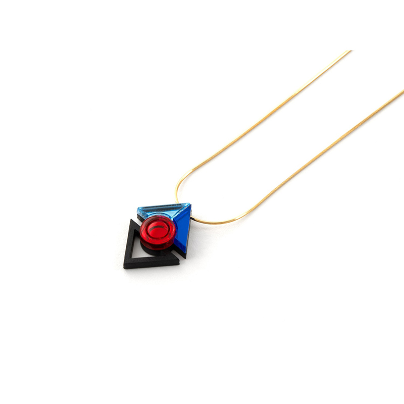 【RADIO EVA"THE 30"】C028 RAMIEL NECKLACE by MYSTIC FORMS/Iceblue-Blue-Red
