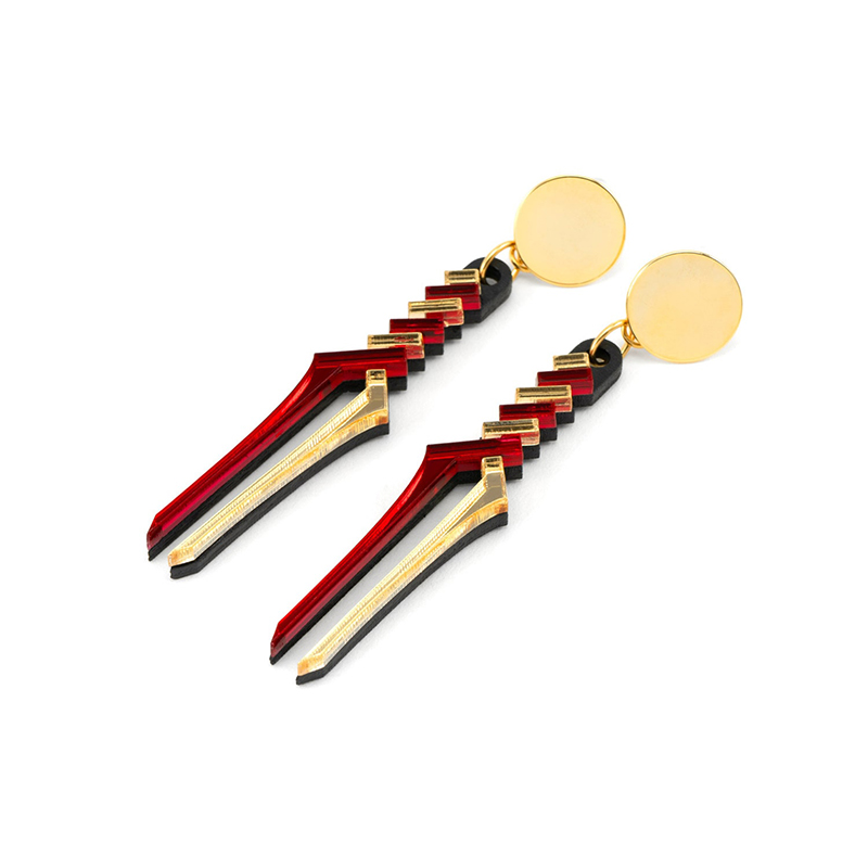 【RADIO EVA"THE 30"】C029 LONGINUS SPEAR STUDS by MYSTIC FORMS/Red-Gold