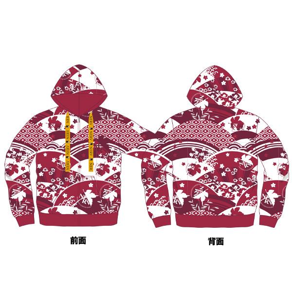 【EVAx錦】和総柄NERVパーカー/レッド