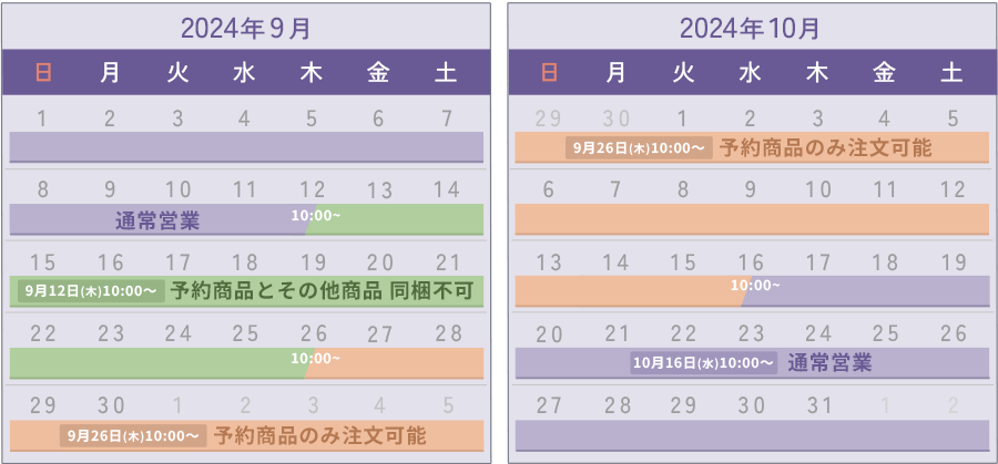 ご注文及び配送のスケジュール